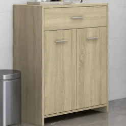vidaXL Badkamerkast 60x33x80 cm spaanplaat sonoma eikenkleurig