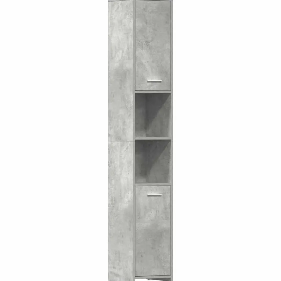 vidaXL Badkamerkast 30x30x183,5 cm bewerkt hout betongrijs