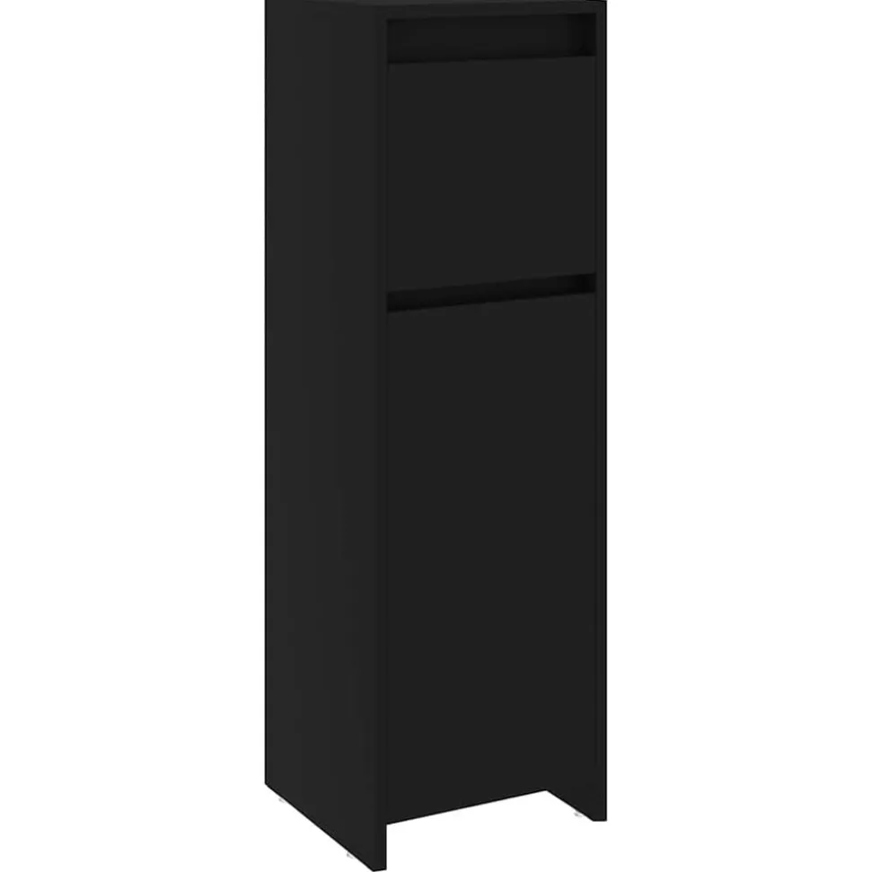 vidaXL Badkamerkast 30x30x95 cm bewerkt hout zwart