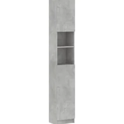 vidaXL Badkamerkast 32x25,5x190 cm bewerkt hout betongrijs