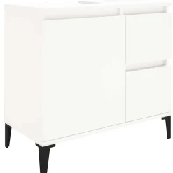 vidaXL Badkamerkast 65x33x60 cm bewerkt hout wit