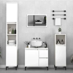 vidaXL Badkamerkast 65x33x60 cm bewerkt hout wit
