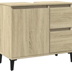 vidaXL Badkamerkast 65x33x60 cm bewerkt hout sonoma eikenkleurig