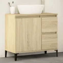 vidaXL Badkamerkast 65x33x60 cm bewerkt hout sonoma eikenkleurig