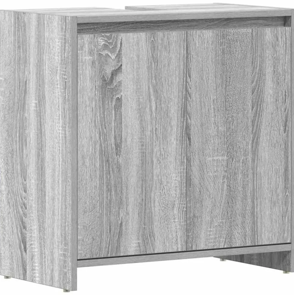 vidaXL Badkamerkast 60x33x61 cm bewerkt hout grijs sonoma eikenkleurig