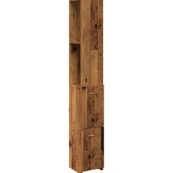 vidaXL Badkamerkast 25x25x170 cm bewerkt hout oud houtkleurig