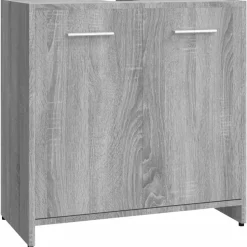 vidaXL Badkamerkast 60x33x60 cm bewerkt hout grijs sonoma eikenkleurig