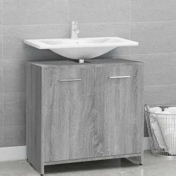 vidaXL Badkamerkast 60x33x60 cm bewerkt hout grijs sonoma eikenkleurig