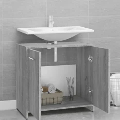 vidaXL Badkamerkast 60x33x60 cm bewerkt hout grijs sonoma eikenkleurig