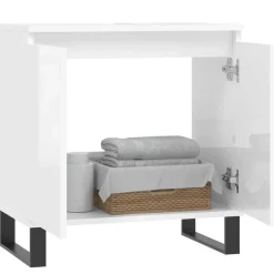 vidaXL Badkamerkast 58x33x60 cm bewerkt hout hoogglans wit