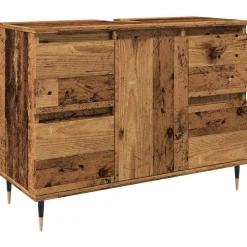 vidaXL Badkamerkast 80x33x60 cm bewerkt hout oud houtkleurig
