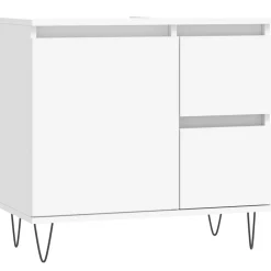 vidaXL Badkamerkast 65x33x60 cm bewerkt hout wit