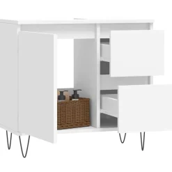 vidaXL Badkamerkast 65x33x60 cm bewerkt hout wit