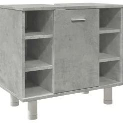 vidaXL Badkamerkast 60x32x53,5 cm spaanplaat betongrijs
