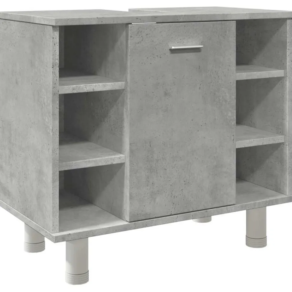 vidaXL Badkamerkast 60x32x53,5 cm spaanplaat betongrijs