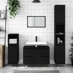 vidaXL Badkamerkast 80x33x60 cm bewerkt hout zwart
