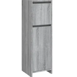 vidaXL Badkamerkast 30x30x95 cm bewerkt hout grijs sonoma eikenkleurig