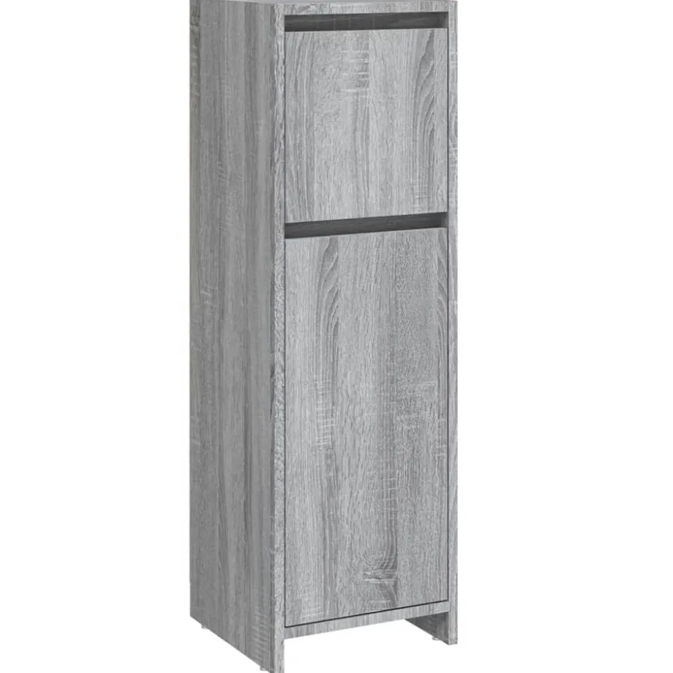 vidaXL Badkamerkast 30x30x95 cm bewerkt hout grijs sonoma eikenkleurig