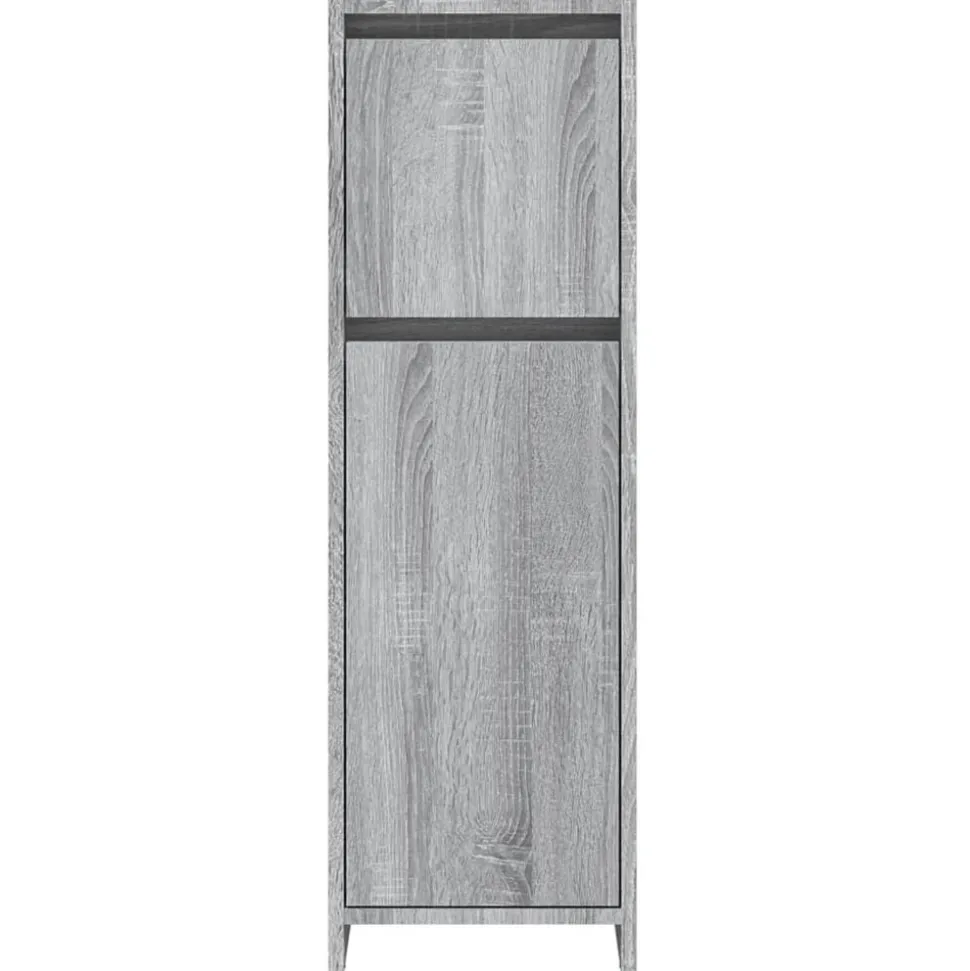 vidaXL Badkamerkast 30x30x95 cm bewerkt hout grijs sonoma eikenkleurig