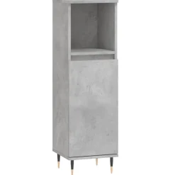 vidaXL Badkamerkast 30x30x100 cm bewerkt hout betongrijs