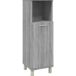 vidaXL Badkamerkast 30x30x95 cm bewerkt hout grijs sonoma eikenkleurig