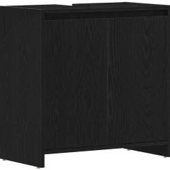 vidaXL Badkamerkast 60x33x60 cm spaanplaat zwart eikenkleurig