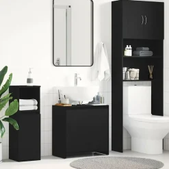 vidaXL Badkamerkast 60x33x60 cm spaanplaat zwart eikenkleurig