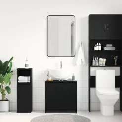 vidaXL Badkamerkast 60x33x60 cm spaanplaat zwart eikenkleurig