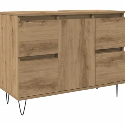 vidaXL Badkamerkast 80x33x60 cm bewerkt hout artisanaal eikenkleurig
