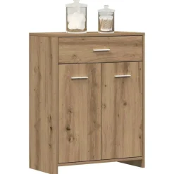 vidaXL Badkamerkast 60x33x80 cm bewerkt hout artisanaal eikenkleurig