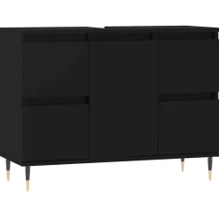 vidaXL Badkamerkast 80x33x60 cm bewerkt hout zwart