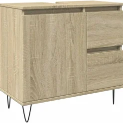 vidaXL Badkamerkast 65x33x60 cm bewerkt hout sonoma eikenkleurig