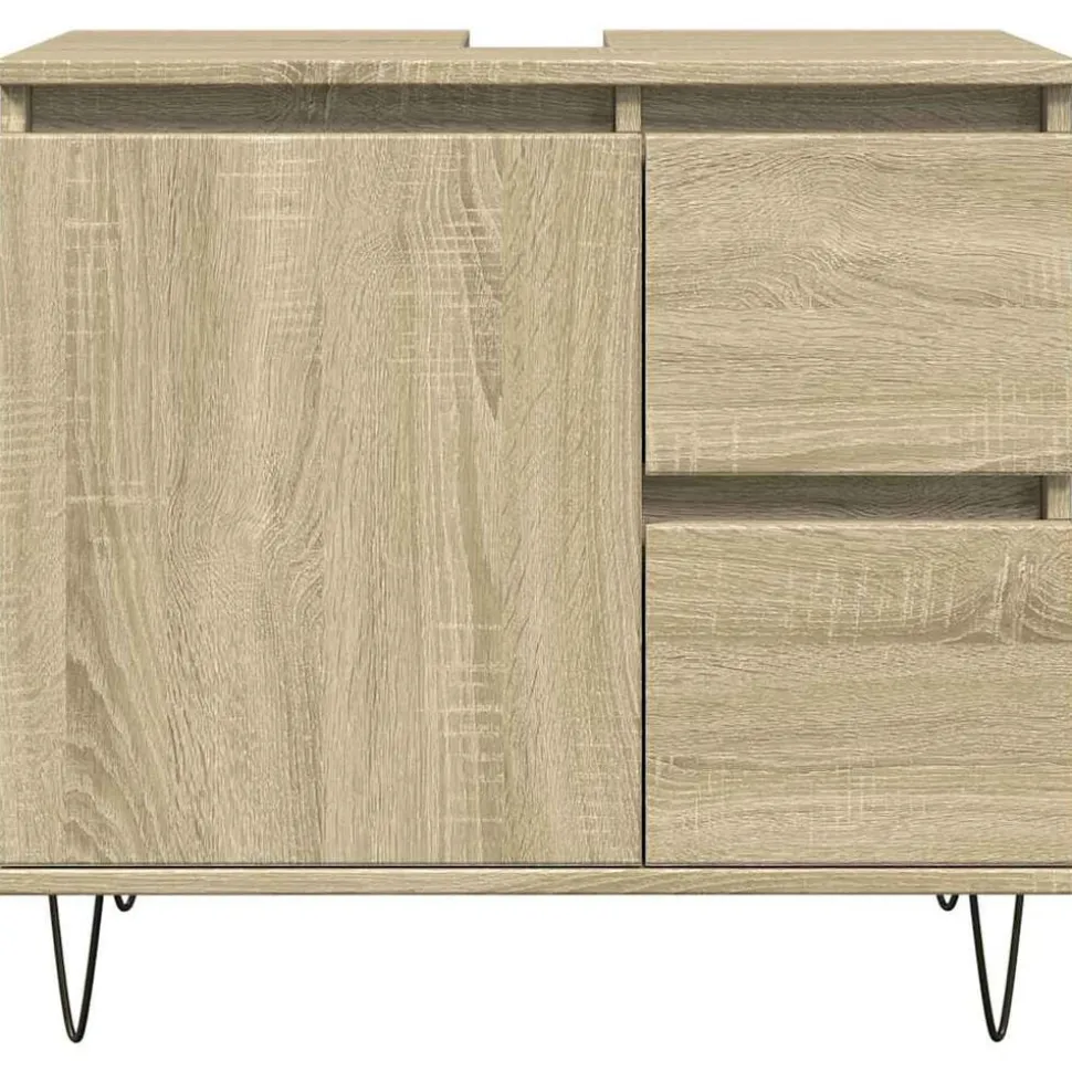 vidaXL Badkamerkast 65x33x60 cm bewerkt hout sonoma eikenkleurig