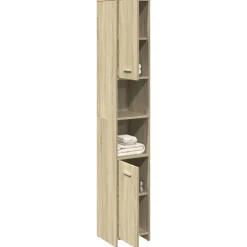 vidaXL Badkamerkast 30x30x183,5 cm spaanplaat sonoma eikenkleurig