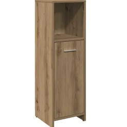 vidaXL Badkamerkast 30x30x95 cm bewerkt hout artisanaal eikenkleur