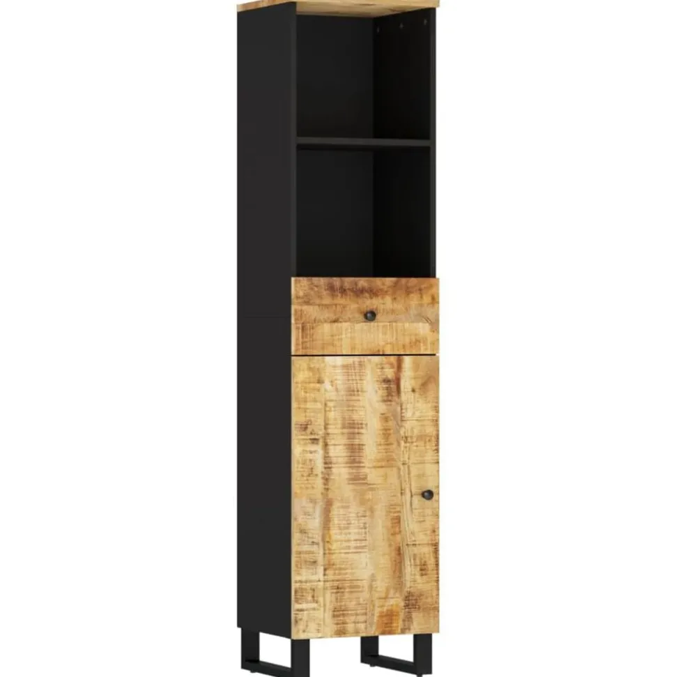 vidaXL Badkamerkast 38x33x160 cm massief mangohout