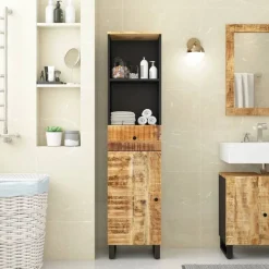 vidaXL Badkamerkast 38x33x160 cm massief mangohout