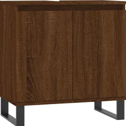 vidaXL Badkamerkast 58x33x60 cm bewerkt hout bruin eikenkleur