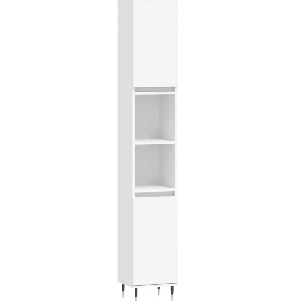 vidaXL Badkamerkast 30x30x190 cm bewerkt hout wit