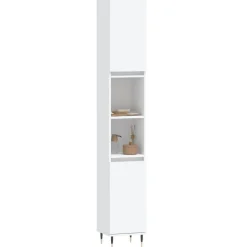vidaXL Badkamerkast 30x30x190 cm bewerkt hout wit
