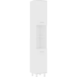 vidaXL Badkamerkast 30x30x179 cm spaanplaat wit