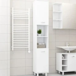 vidaXL Badkamerkast 30x30x179 cm spaanplaat wit