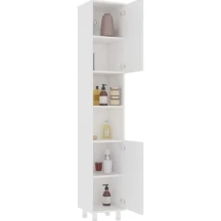 vidaXL Badkamerkast 30x30x179 cm spaanplaat wit