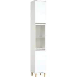 vidaXL Badkamerkast 30x30x190 cm bewerkt hout wit