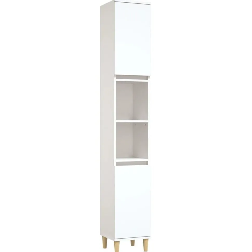 vidaXL Badkamerkast 30x30x190 cm bewerkt hout wit