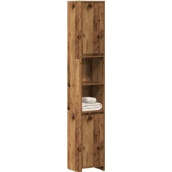 vidaXL Badkamerkast 30x30x183,5 cm bewerkt hout oud houtkleurig