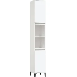 vidaXL Badkamerkast 30x30x190 cm bewerkt hout wit