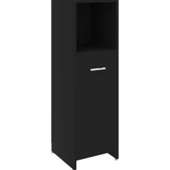 vidaXL Badkamerkast 30x30x95 cm bewerkt hout zwart