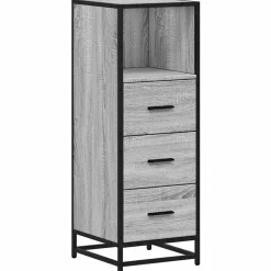 vidaXL Badkamerkast 35x37,5x100cm bewerkt hout grijs sonoma eikenkleur
