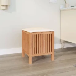 vidaXL Badkamerkruk 40,5x40x52 cm massief walnotenhout